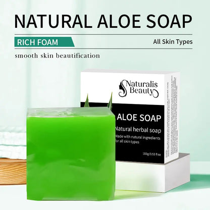 Cool Fresh Essential Oil Soap Bar Handmade Natural Extract Aloe Vera Acne Face Soap